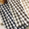 キルト麻デニム　チェック小