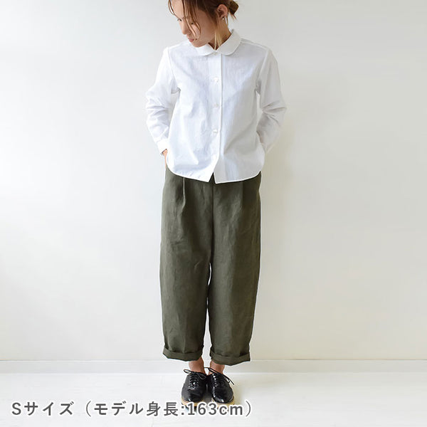 小さな丸衿ブラウス