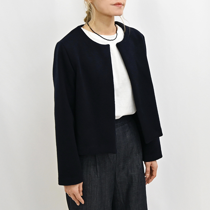 試着のみ　極美品　machatt ウール　ノーカラージャケット 試着のみ 極美品 machatt ウール ノーカラージャケット 試着のみ 極美